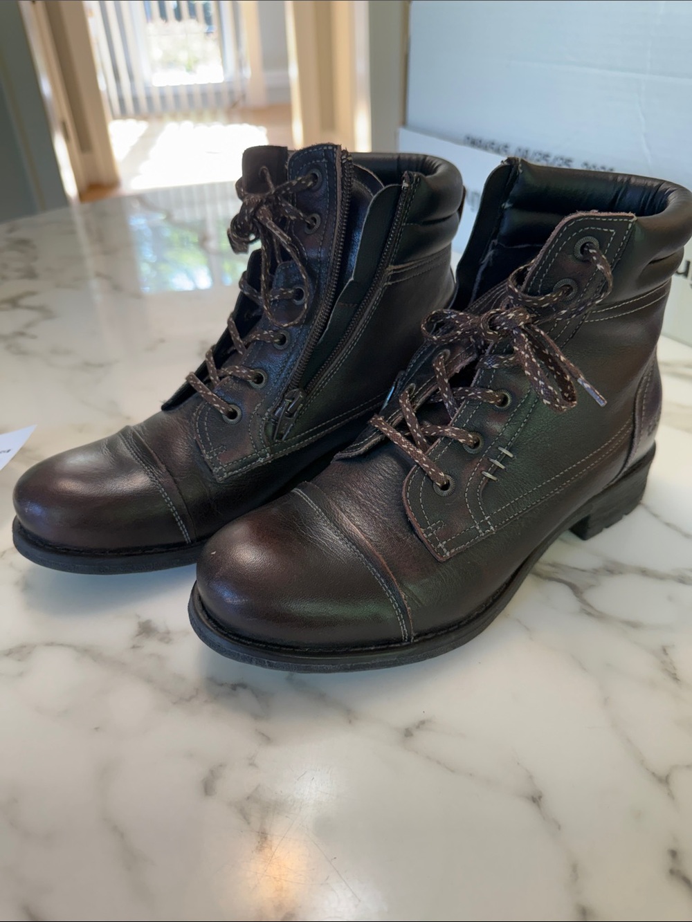 Taos Captain chocolate leather boots size 37 (US size 6.5)
